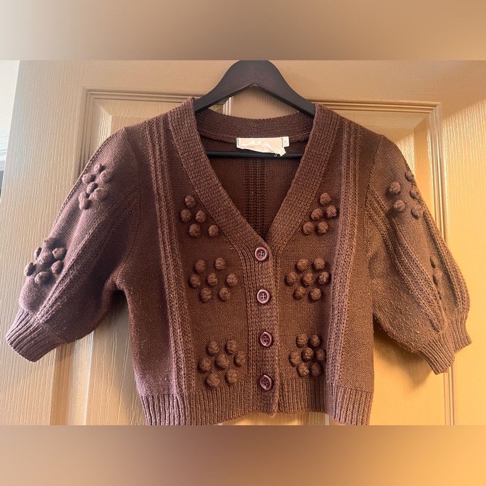Workhall Cropped Knit Cardigan